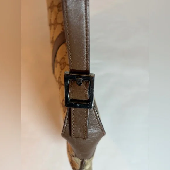 Vintage Gucci, Jackie O Bag GG Supreme Canvas & Brown Leather Bag UNISEX - Picture 12 of 13